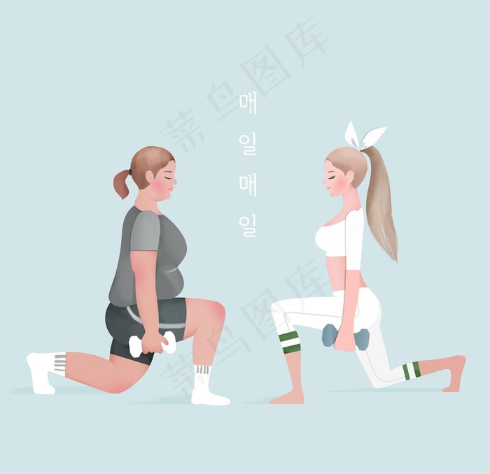 健身插画图片psd模版下载