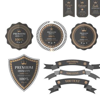 多款欧式黑色标签标贴图片