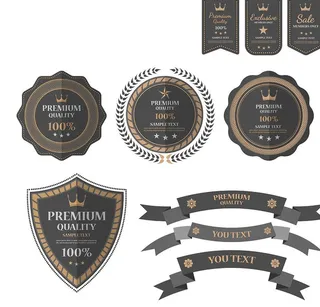 多款欧式黑色标签标贴图片