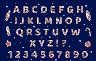 条纹糖果字母图片