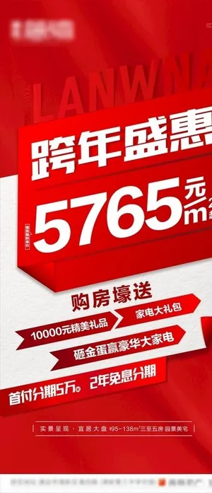红色地产促销大字报图片