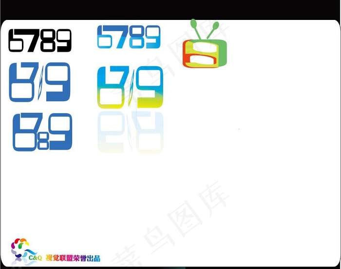 6789数字logo设计图片ai矢量模版下载