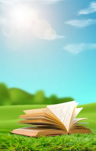 天空知识书本清新蓝色简约背景图片