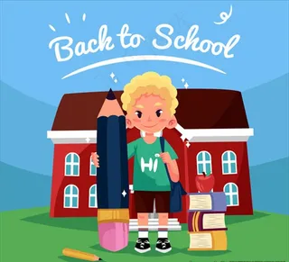 卡通学校培训辅导班招生海报图片