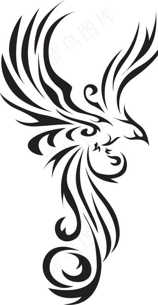 凤凰剪影图片