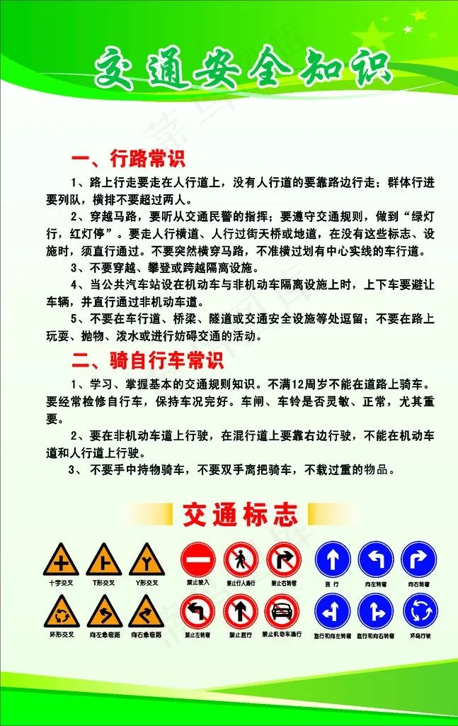 交通安全知识图片cdr矢量模版下载