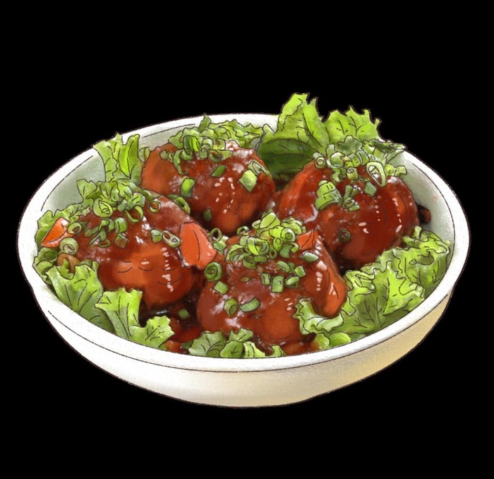 手绘卡通美食餐饮东北菜四喜丸子图片(2500x2500)psd模版下载