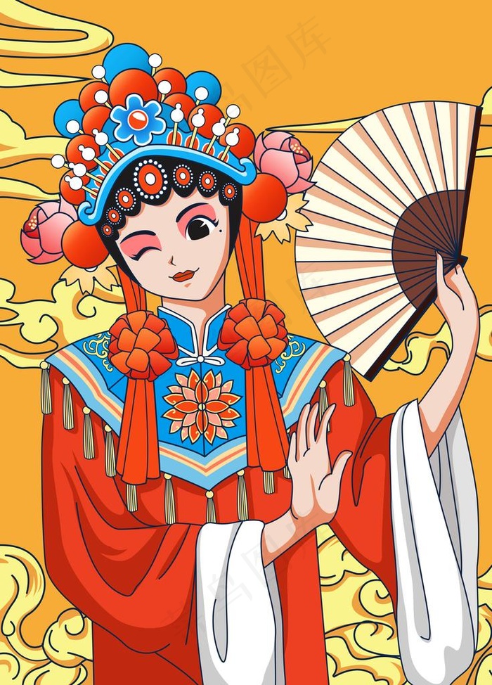 京剧文化插画图片