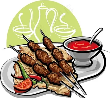 烧烤插画图片