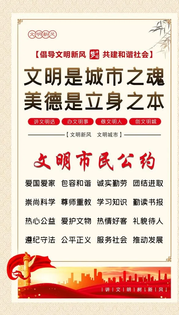 文明公约图片(2835x4724)psd模版下载