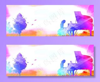 钢琴 横版  炫酷图片