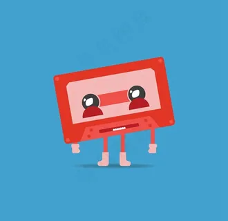 卡通磁带人矢量图片