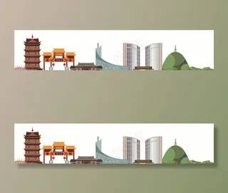 合肥景色插画图片