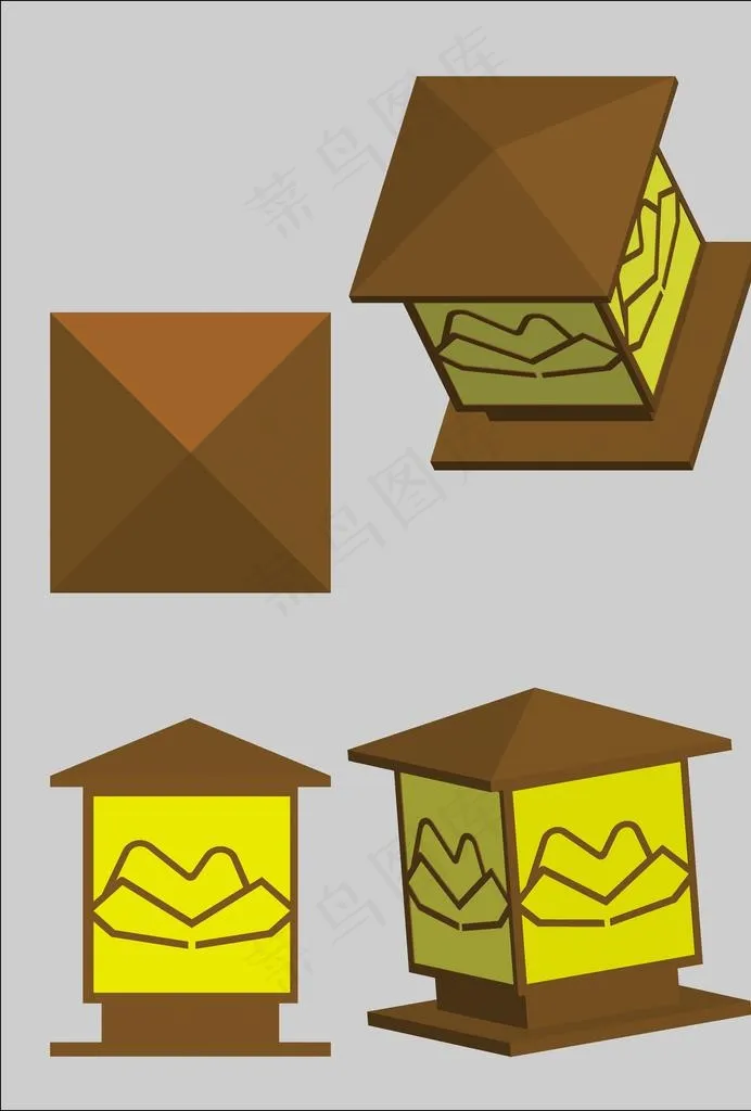 户外照明柱头灯图片psd模版下载