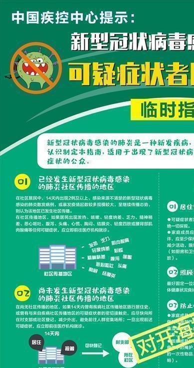 新冠病毒可疑症状者居家隔离指南图片(0×0像素())cdr矢量模版下载
