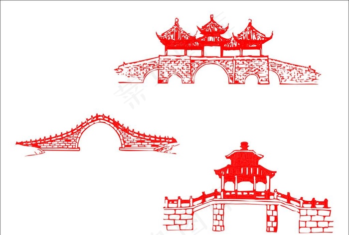 古桥图片cdr矢量模版下载