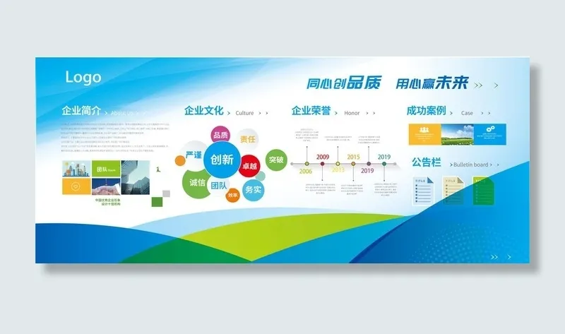 企业文化展板图片ai矢量模版下载