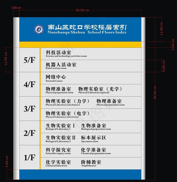 楼层索引牌图片cdr矢量模版下载