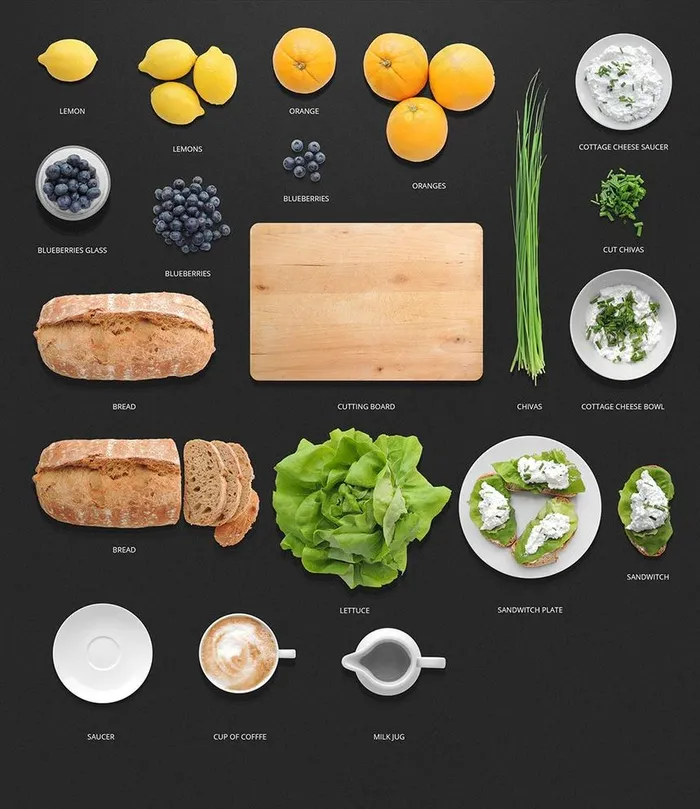 食物场景组合         图片psd模版下载