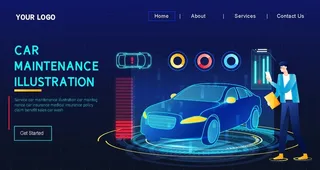 智能汽车插画设计图片