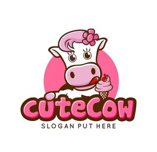 可爱的粉红卡通牛图片