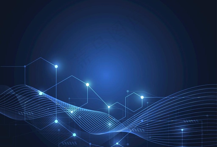 蓝色科技线条海报背景图片