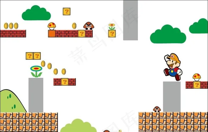 超级玛丽图片ai矢量模版下载