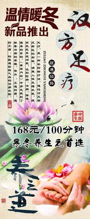 汉方足疗展架图片