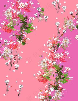 手绘定位花图片