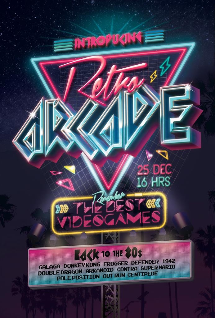 动感时尚炫彩创意霓虹派对海报图片