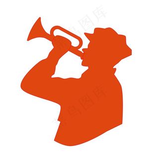 吹着号角的人图片