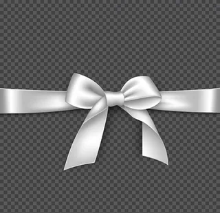 白色丝带蝴蝶结图片