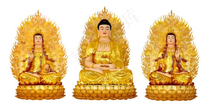 图西方三圣接引图图片