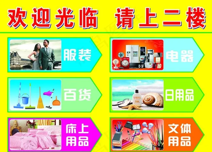 商场 超市 指示牌图片cdr矢量模版下载