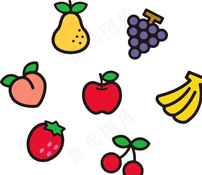 香蕉 葡萄 梨 桃子 樱桃图片