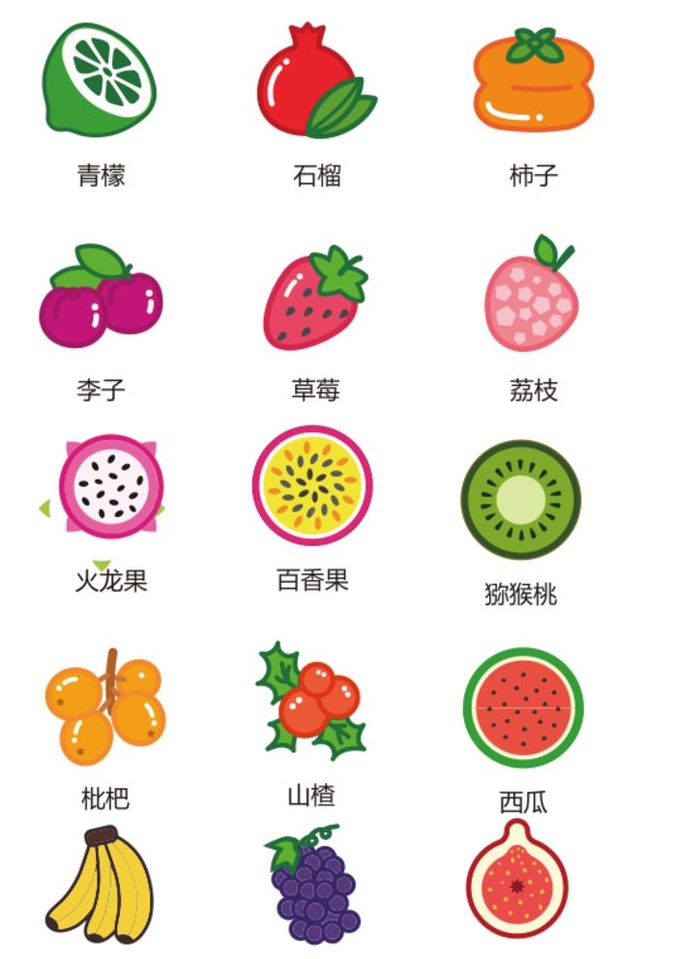 水果图标图片cdr矢量模版下载