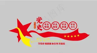 党建文化墙学习教育学党史图片