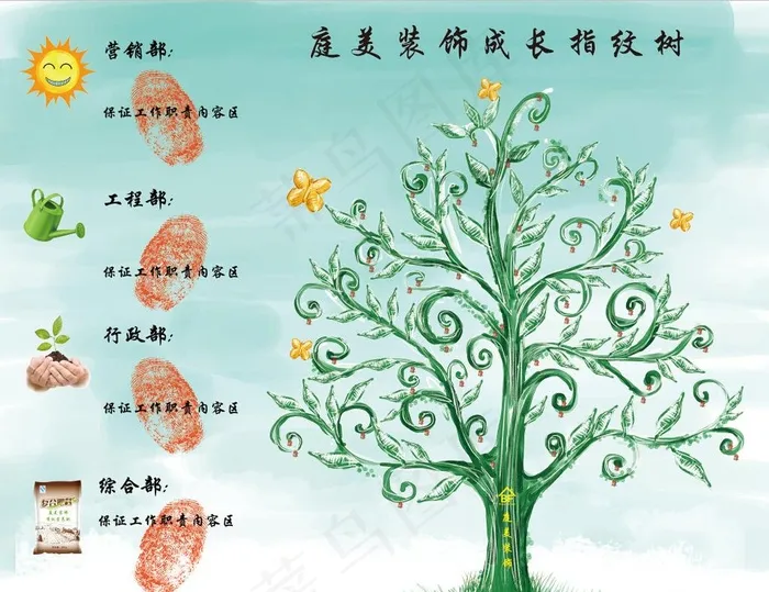 企业文化树图片psd模版下载