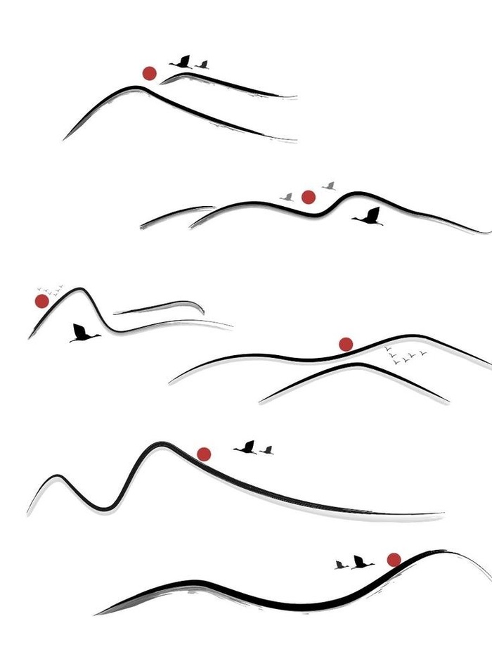 中国风山纹线条图片