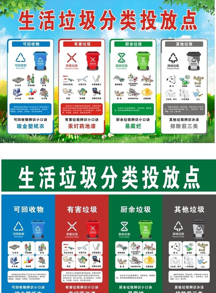 垃圾分类图片cdr矢量模版下载