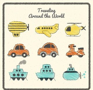 卡通交通工具图片