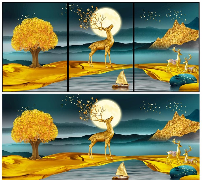 中式客厅画图片(7559x3465)psd模版下载