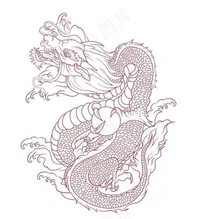 龙 线条描边图片