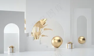 几何c4d背景图片简约产品展台