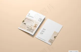 双折页画册样机模板设计图片