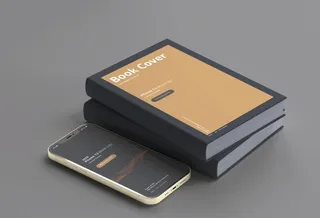 书籍封面和手机屏幕贴图样机图片