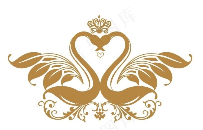 吉祥物 天鹅 婚礼LOGO图片