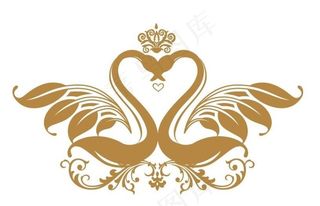 吉祥物 天鹅 婚礼LOGO图片