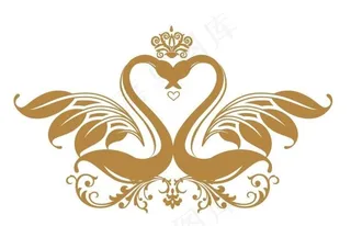 吉祥物 天鹅 婚礼LOGO图片