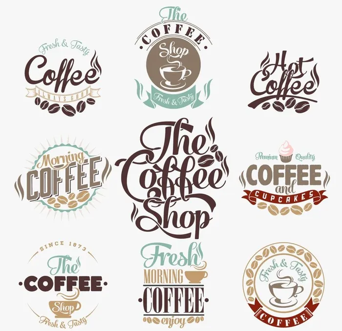 咖啡文字图片ai矢量模版下载